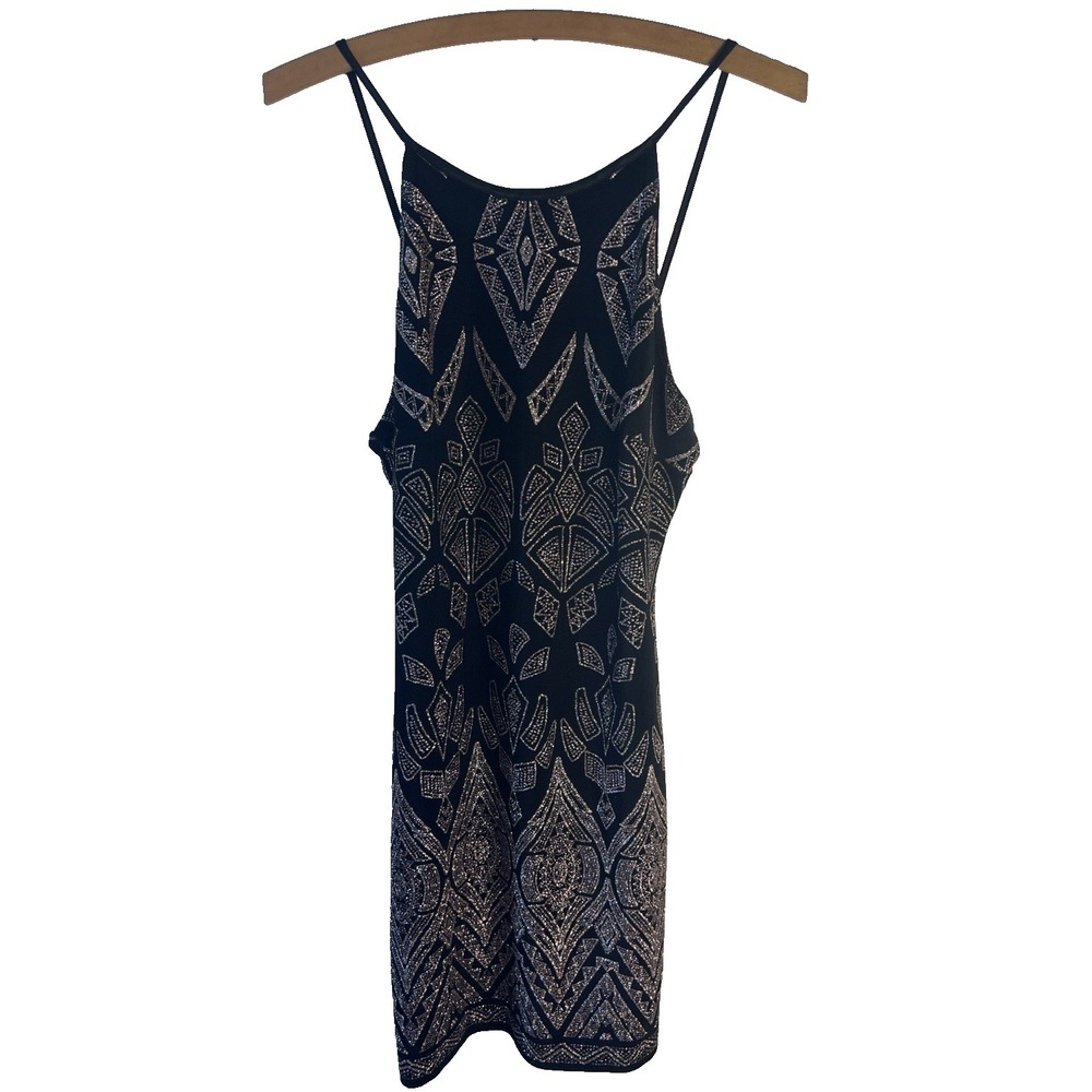 Vtg Y2K Jump Black Sparkle‎ Mini Slip Dress 5/6 Fairy Grunge Hoco Party Formal